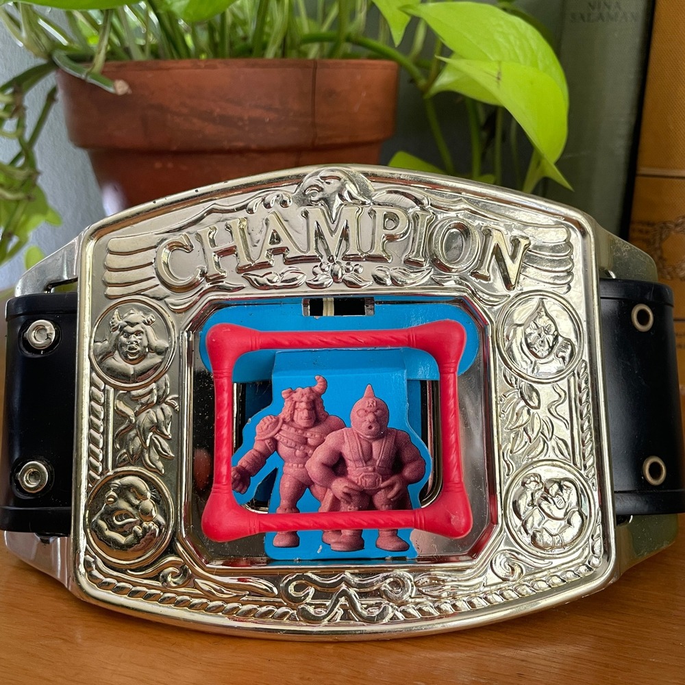 Vintage 1985 MUSCLE Kinnikuman Champion Belt Buckle Mattel Wrestling Toy
